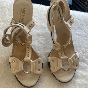 Michael Kors Tan Sandals with Gold Details